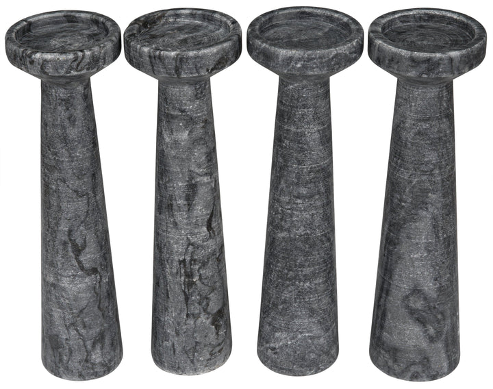 Shannon Decorative Candle Holder Set of 4 - Black Marble