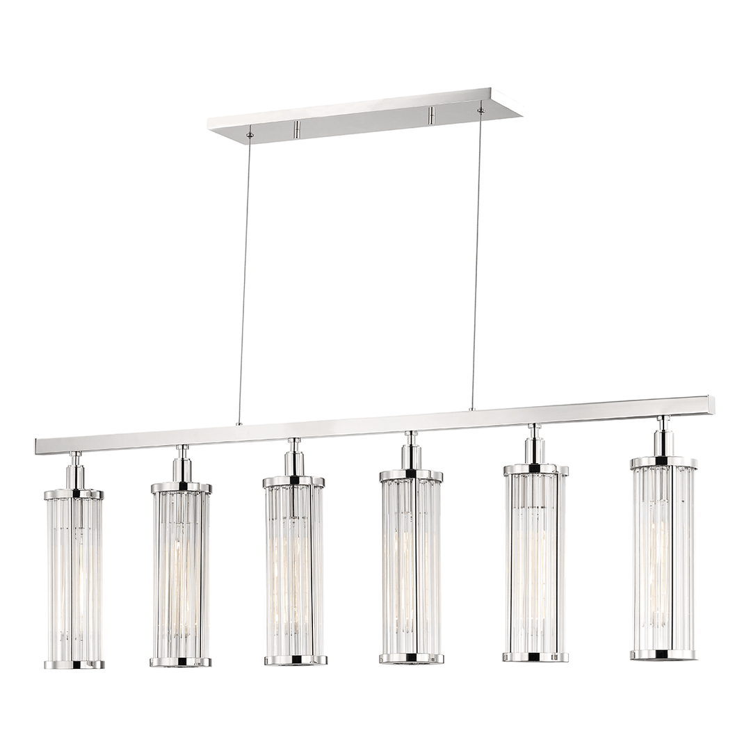 Hudson Valley Lighting Hudson Valley Lighting Marley 6-Bulb Ceiling Lamp - Polished Nickel & Clear 9146-PN