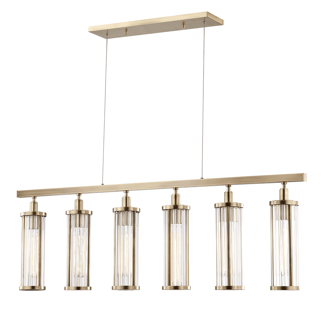Hudson Valley Lighting Hudson Valley Lighting Marley 6-Bulb Ceiling Lamp - Aged Brass & Clear 9146-AGB