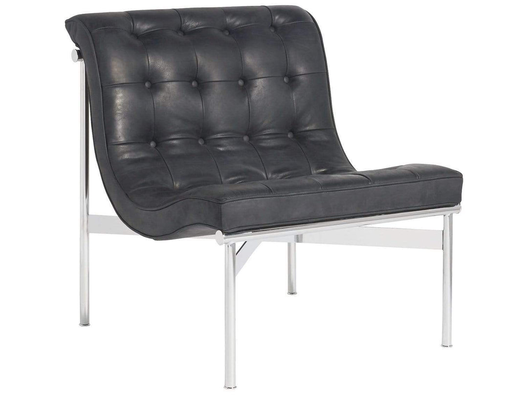 Alchemy Living Alchemy Living Shelby Leather Accent Chair - Gray and Silver 687551-653