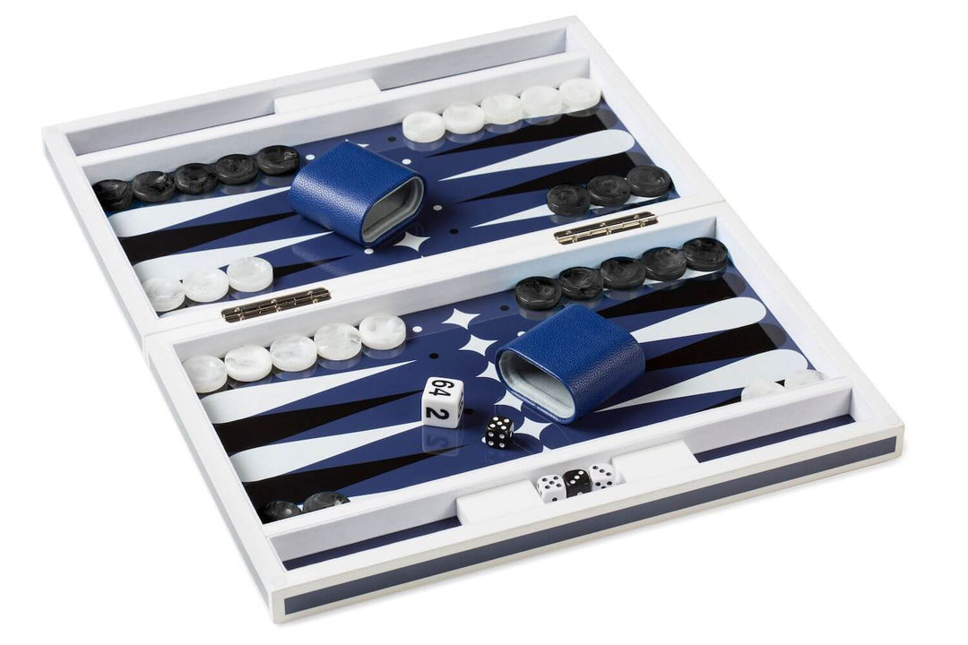 Aurosi Aurosi Blue Lacquer Backgammon set 1637A
