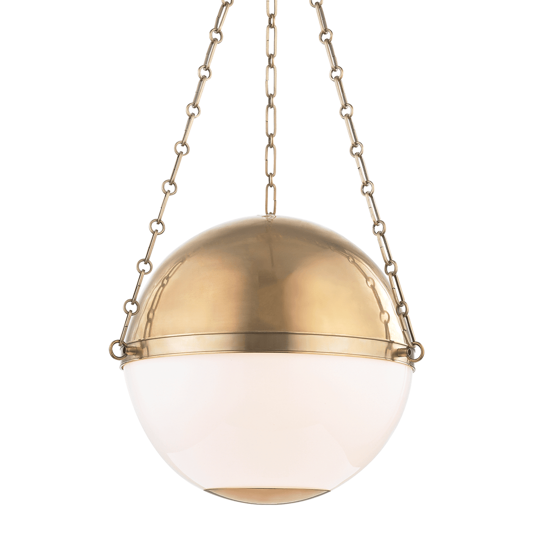 Hudson Valley Lighting Hudson Valley Lighting Sphere No 2 3-Bulb Pendant - Aged Brass & Opal MDS751-AGB