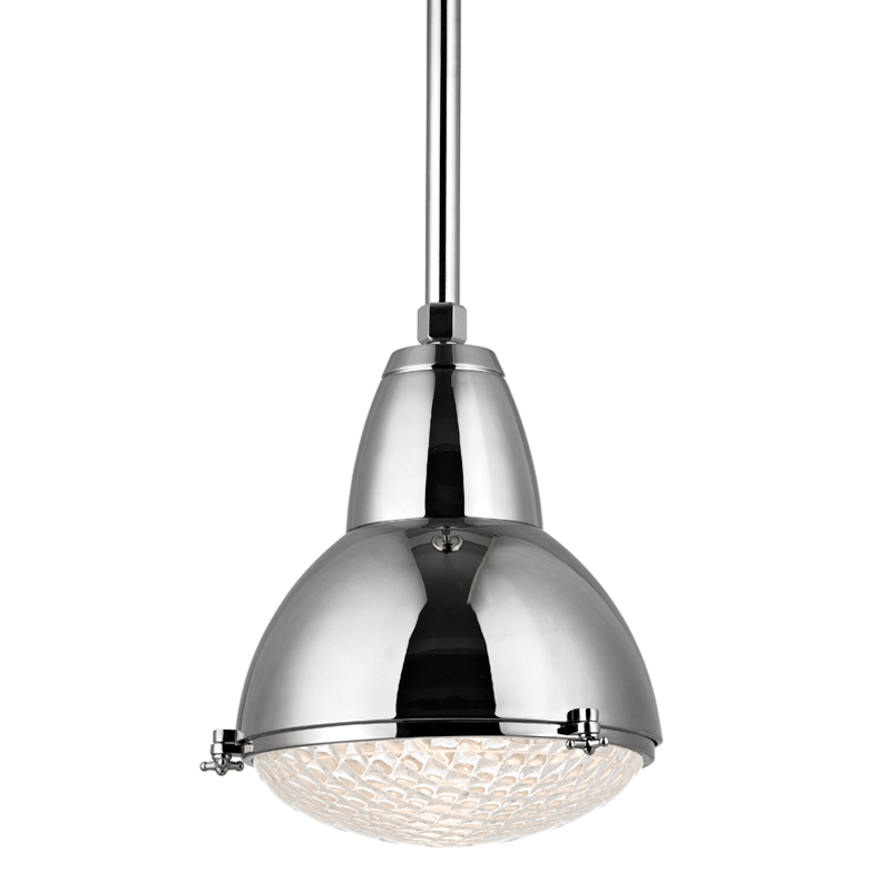 Hudson Valley Lighting Hudson Valley Lighting Belmont Pendant - Polished Nickel & Clear Ribbed Outside 8113-PN