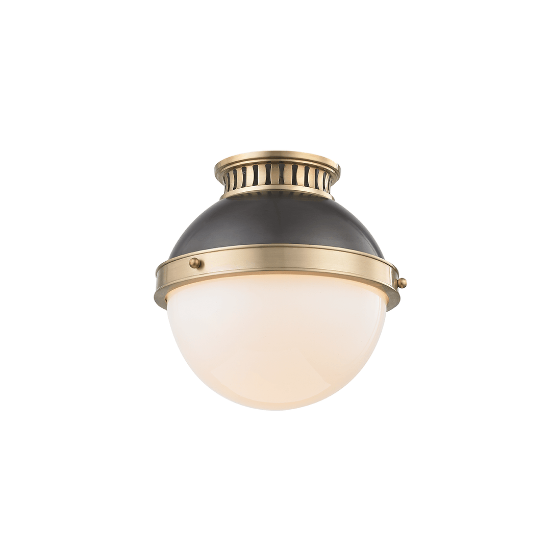 Hudson Valley Lighting Hudson Valley Lighting Latham Ceiling Lamp – Antique Distressed Bronze & Opal Shiny 4009-ADB