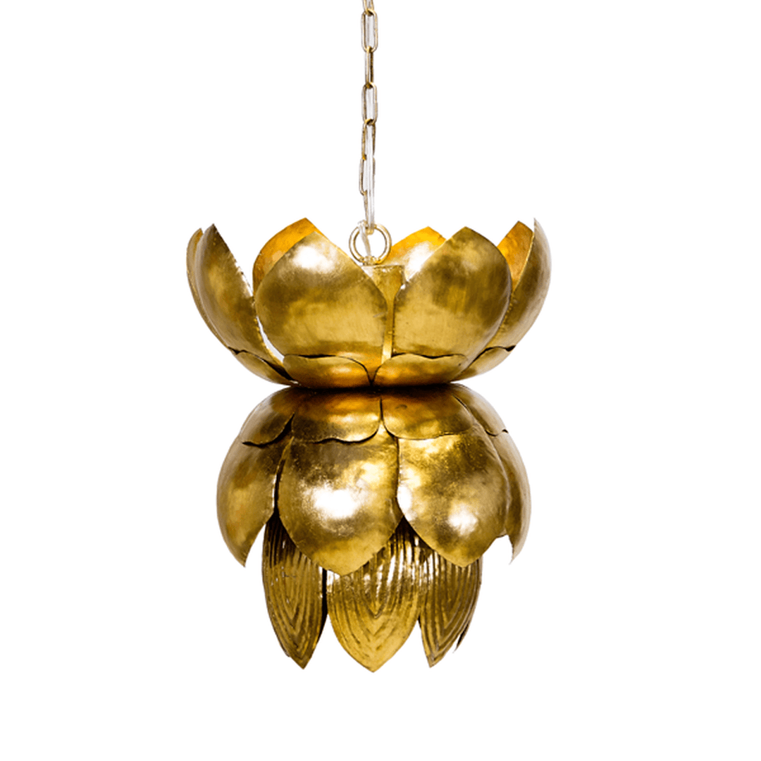 Worlds Away Worlds Away Blossom Pendant with Leaves - Gold Leaf BLOSSOM G