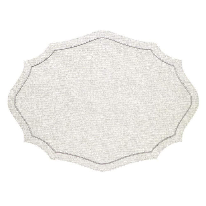 Bodrum Bodrum Byzantine Placemat - White and Silver - Set of 4 LBY0133p