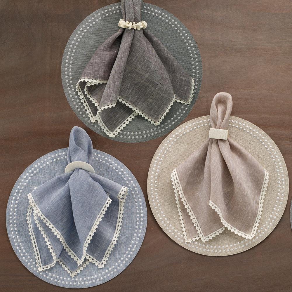 Bodrum Bodrum Pearls Placemat - Gray & Silver- Set of 4 LPR1133P4