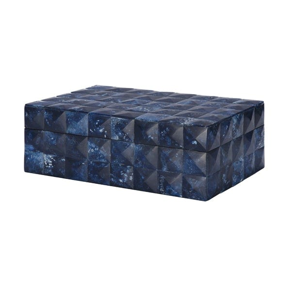 Worlds Away Worlds Away Bronson Box Featuring Bone Tiles - Dark Blue BRONSON