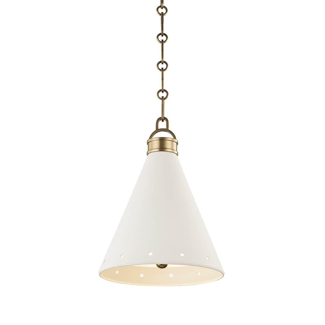 Hudson Valley Lighting Hudson Valley Lighting Plaster No 1 Pendant - Aged Brass & White Plaster MDS400-AGB/WP