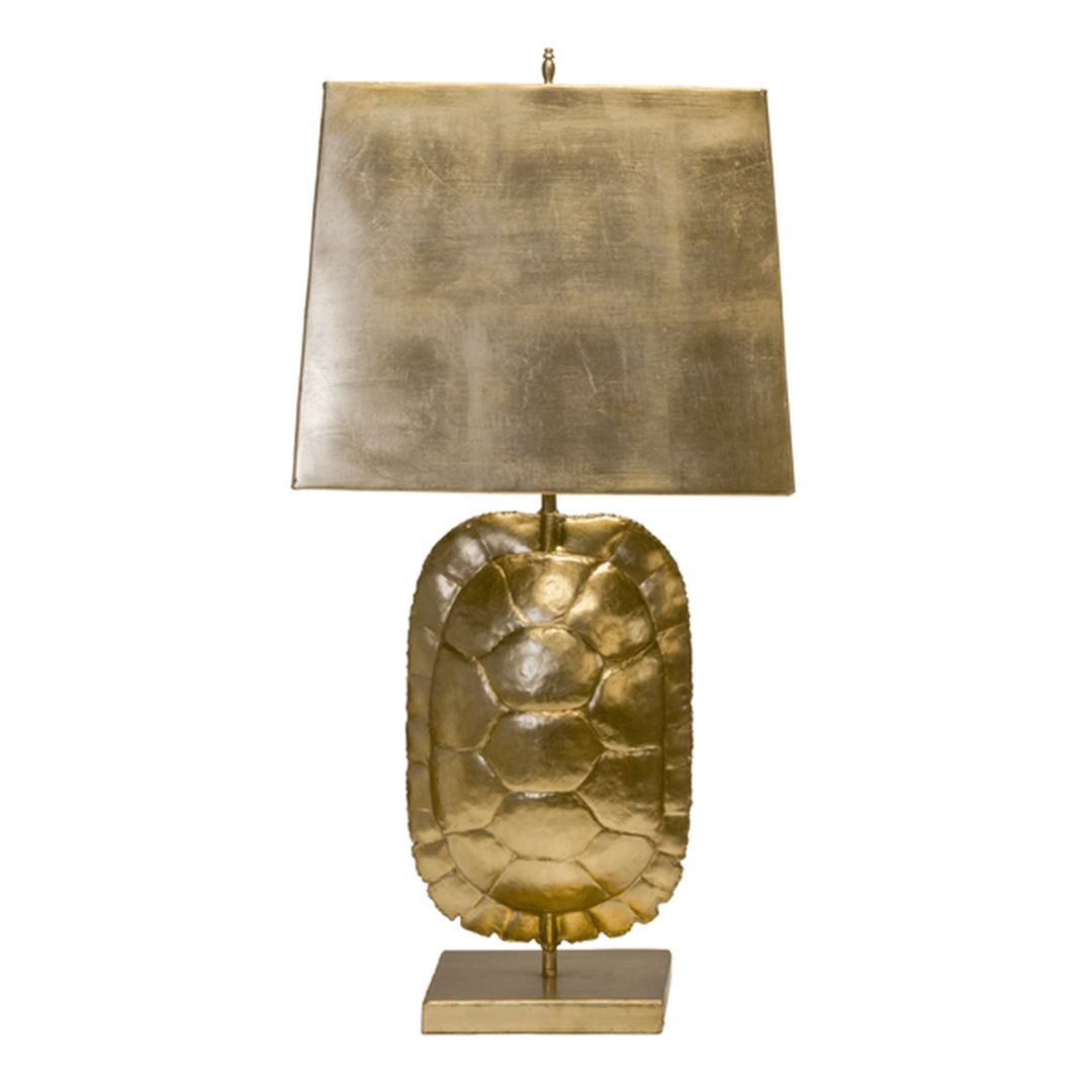 Worlds Away Worlds Away Cecile Tortoise Shell Table Lamp with Rectangular Metal Shade - Gold Leaf CECILE G