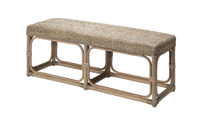 Jamie Young Jamie Young Avery Bench - Matte Grey Rattan 20AVER-BEGR