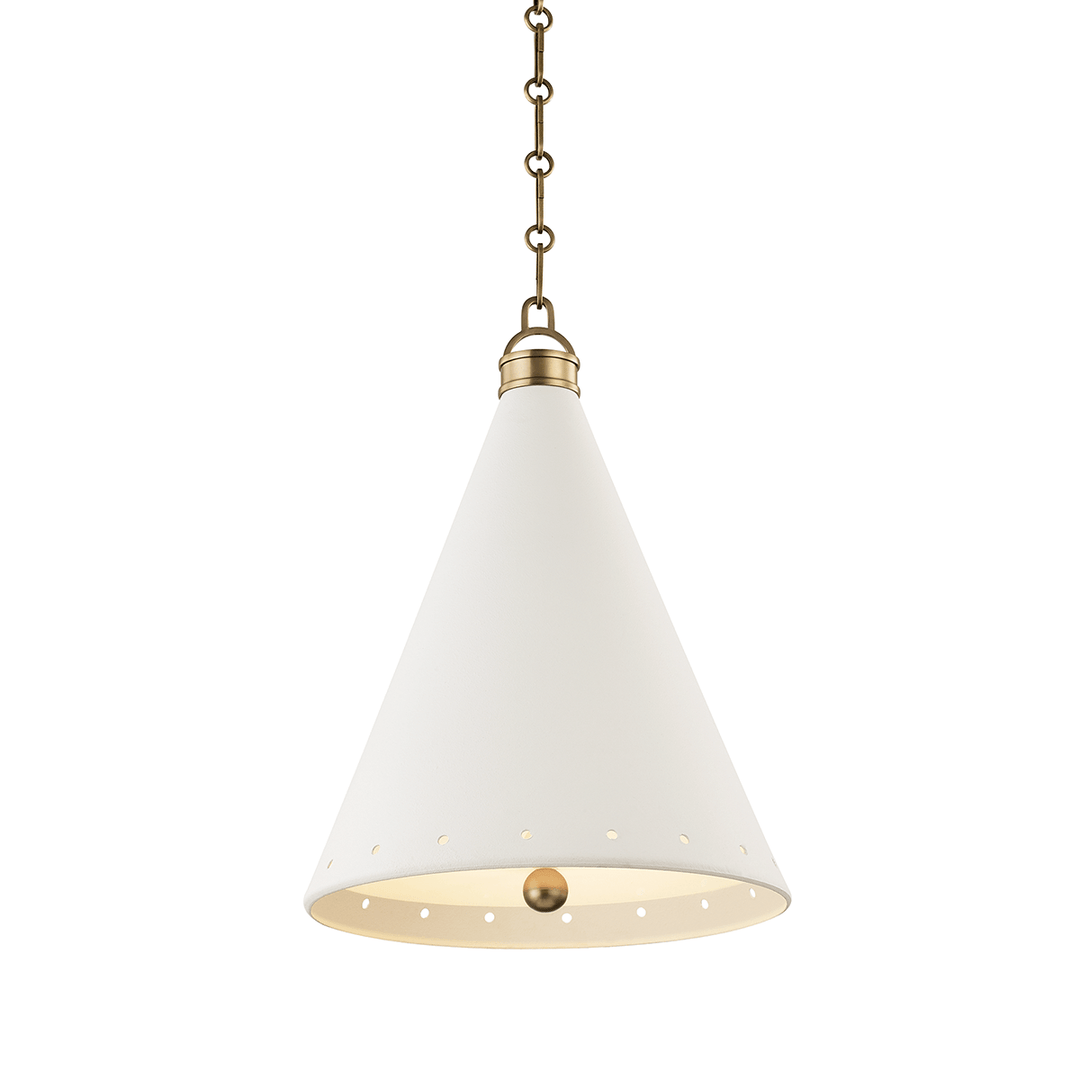 Hudson Valley Lighting Hudson Valley Lighting Plaster No 1 Pendant - Aged Brass & White Plaster MDS401-AGB/WP