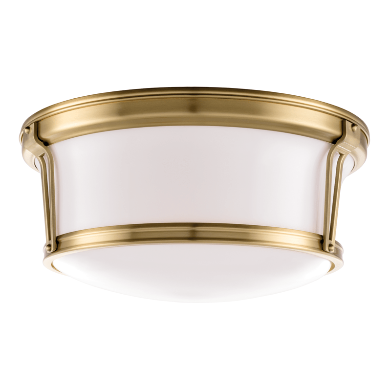 Hudson Valley Lighting Hudson Valley Lighting Newport 3-Bulb Ceiling Lamp - Aged Brass & Opal Glossy 6515-AGB