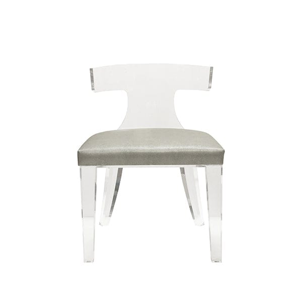 Worlds Away Worlds Away Duke Klismos Dining Chair with Grey Shagreen Cushion - Acrylic DUKE GRY