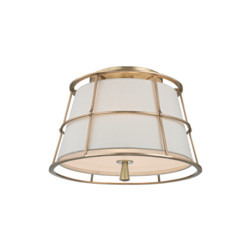Hudson Valley Lighting Hudson Valley Lighting Savona 2-Bulb Ceiling Lamp - Aged Brass & Cream 9814-AGB