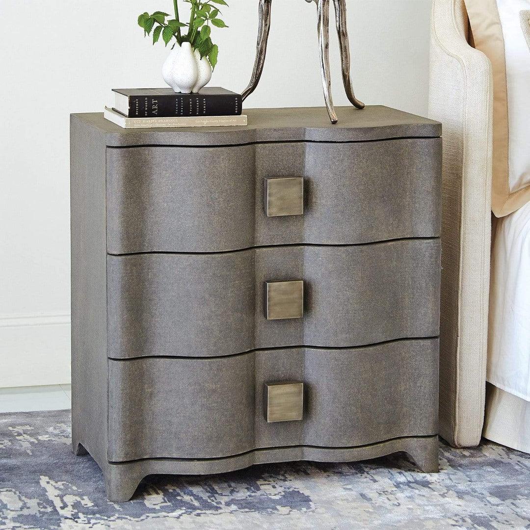 Global Views Global Views Toile Linen Bedside Chest Gray 7.20159