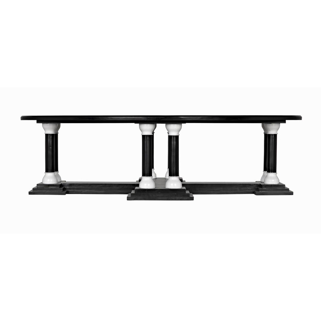 Chloe Coffee Table - Hand Rubbed Black with Solid White Accents