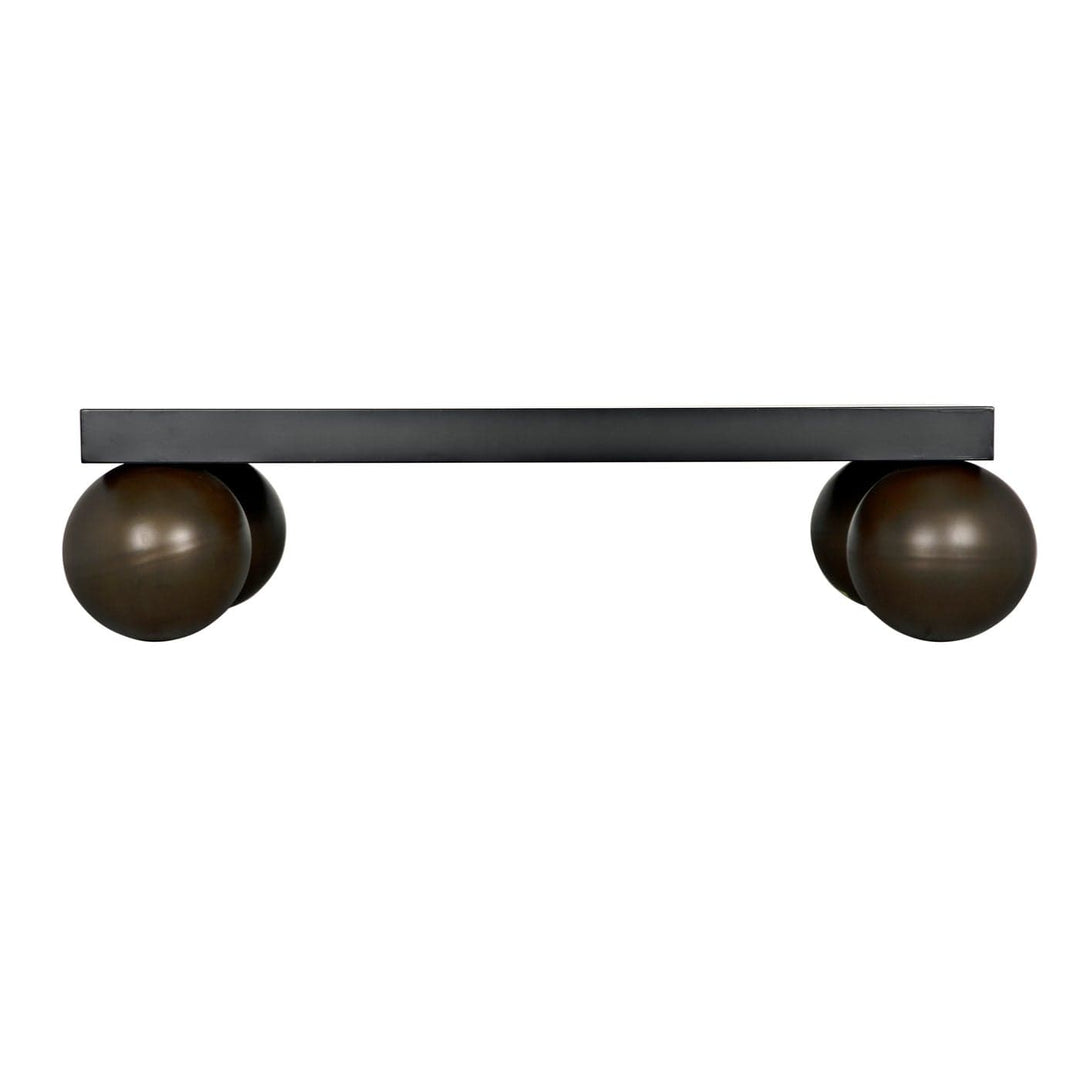 Emilio Coffee Table - Matte Black with Aged Brass Legs