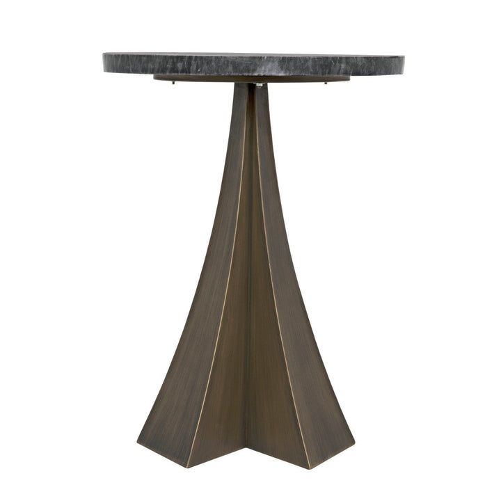 Hoover Side Table - Aged Brass with Black Marble
