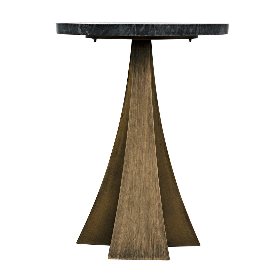 Hoover Side Table - Aged Brass with Black Marble