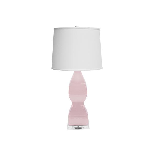 Worlds Away Worlds Away Gwyneth Blush Ceramic Table Lamp with White Linen Shade GWYNETH BLUSH