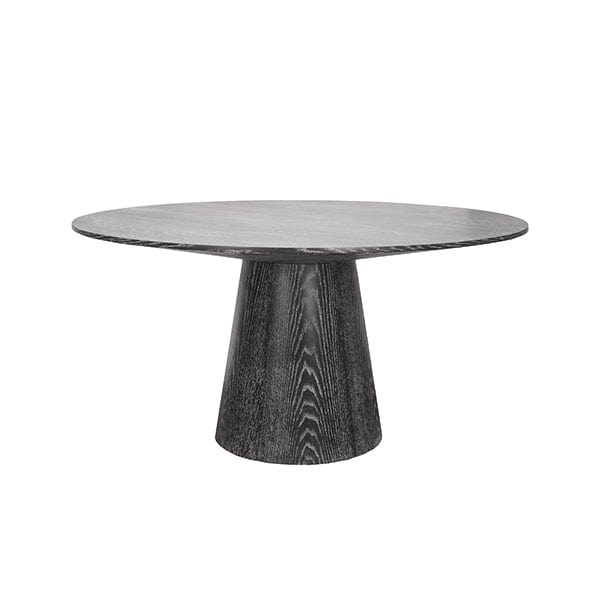 Worlds Away Worlds Away Hamilton Round Dining Table Base And Top - Black Cerused Oak HAMILTON BCO