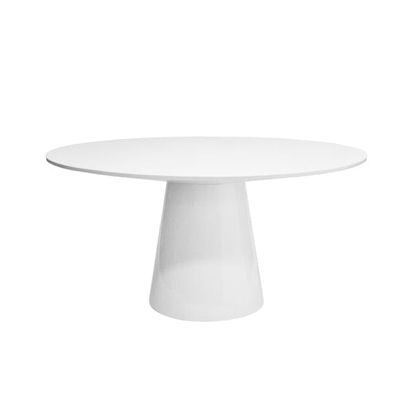 Worlds Away Worlds Away Hamilton Round Dining Table Base & Top - Glossy White Lacquer HAMILTON WH