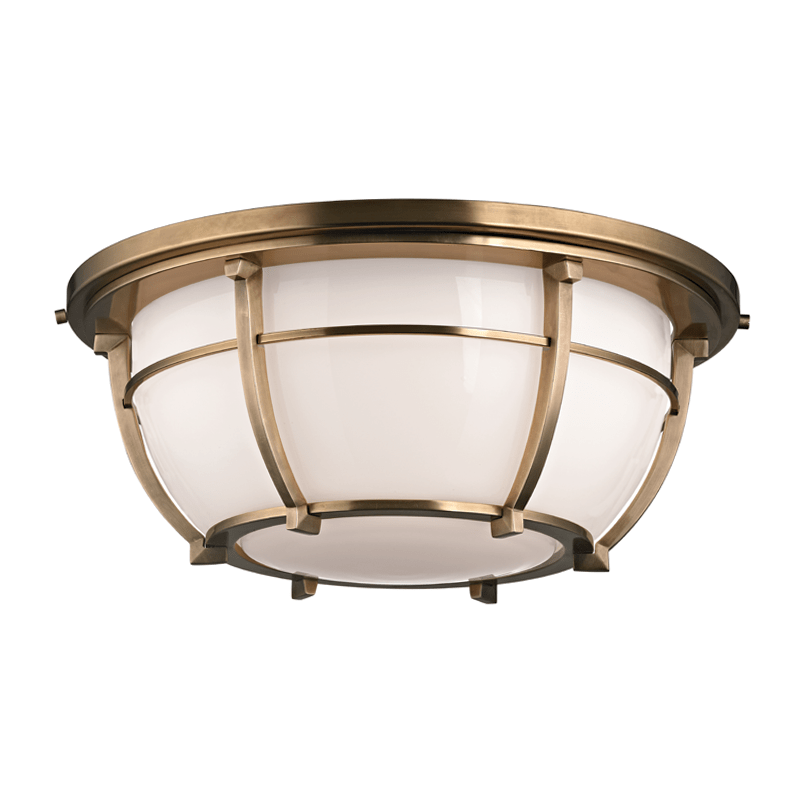 Hudson Valley Lighting Hudson Valley Lighting Conrad 3-Bulb Ceiling Lamp - Aged Brass & Opal Glossy 4115-AGB