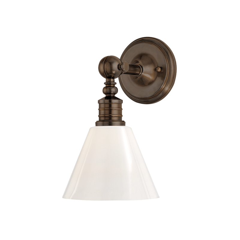 Hudson Valley Lighting Hudson Valley Lighting Darien Sconce - Distressed Bronze & Opal Glossy 9601-DB