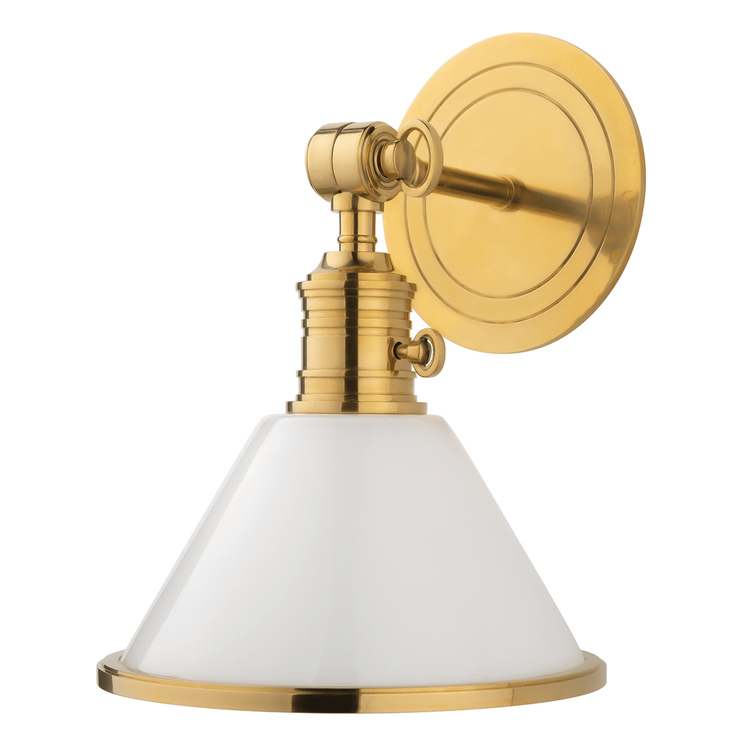 Hudson Valley Lighting Hudson Valley Lighting Garden City Sconce - Aged Brass & Opal Glossy 8331-AGB