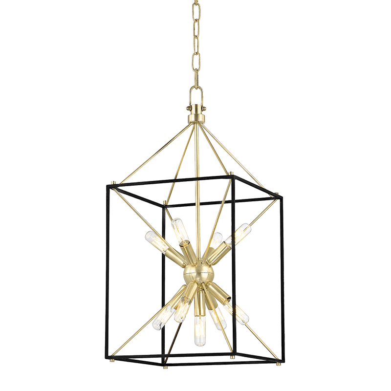 Hudson Valley Lighting Hudson Valley Lighting Glendale 9-Bulb Pendant - Aged Brass & Aged Brass With Accents 8912-AGB