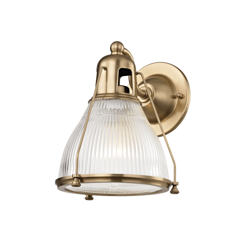Hudson Valley Lighting Hudson Valley Lighting Haverhill Sconce - Aged Brass & Clear Prismatic 7301-AGB