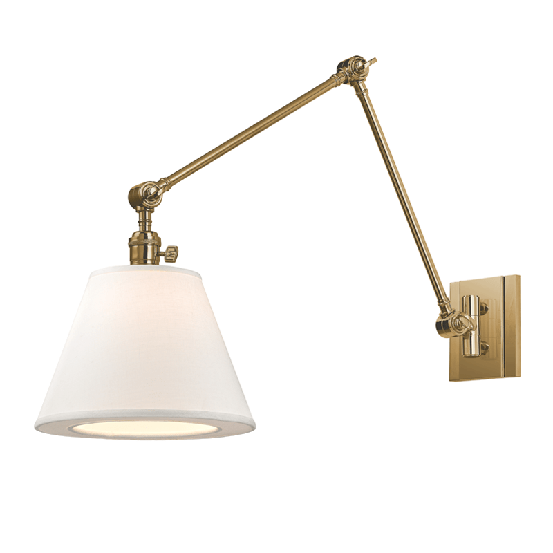 Hudson Valley Lighting Hudson Valley Lighting Hillsdale Sconce - Aged Brass & White 6234-AGB