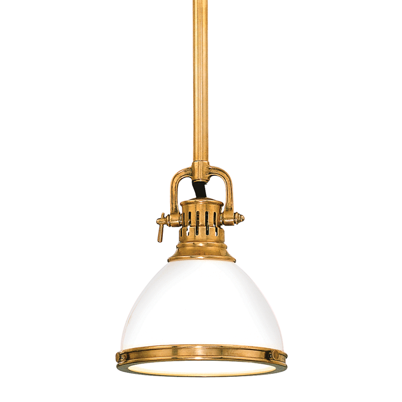 Hudson Valley Lighting Hudson Valley Lighting Randolph Pendant - Aged Brass & Opal Glossy 2621-AGB
