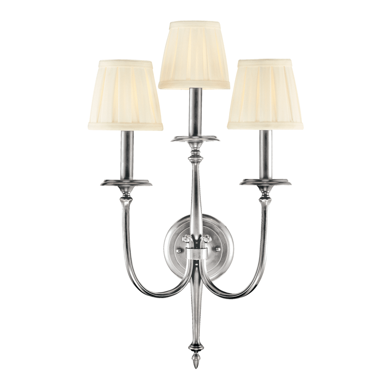 Hudson Valley Lighting Hudson Valley Lighting Jefferson 3-Bulb Sconce - Polished Nickel & Off White 5203-PN