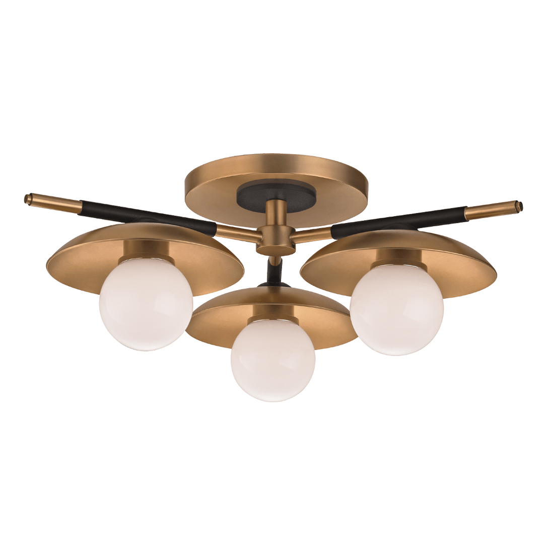 Hudson Valley Lighting Hudson Valley Lighting Julien 3-Bulb Ceiling Lamp - Aged Brass & Opal Matte 9823-AGB