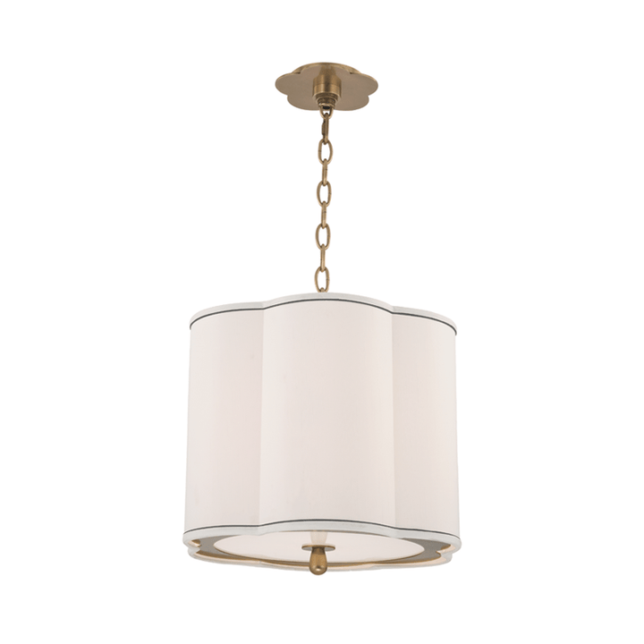Hudson Valley Lighting Hudson Valley Lighting Sweeny 3-Bulb Pendant - Aged Brass & White With Navy Blue Trim 7915-AGB