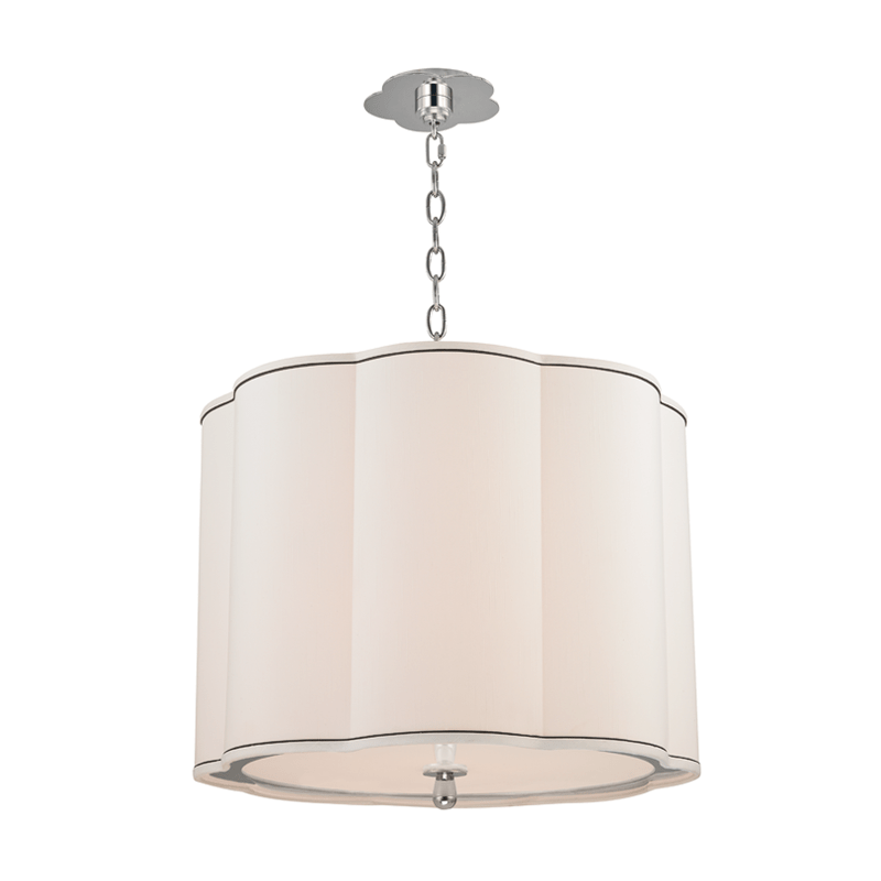 Hudson Valley Lighting Hudson Valley Lighting Sweeny 4-Bulb Pendant - Polished Nickel & White With Navy Blue Trim 7920-PN
