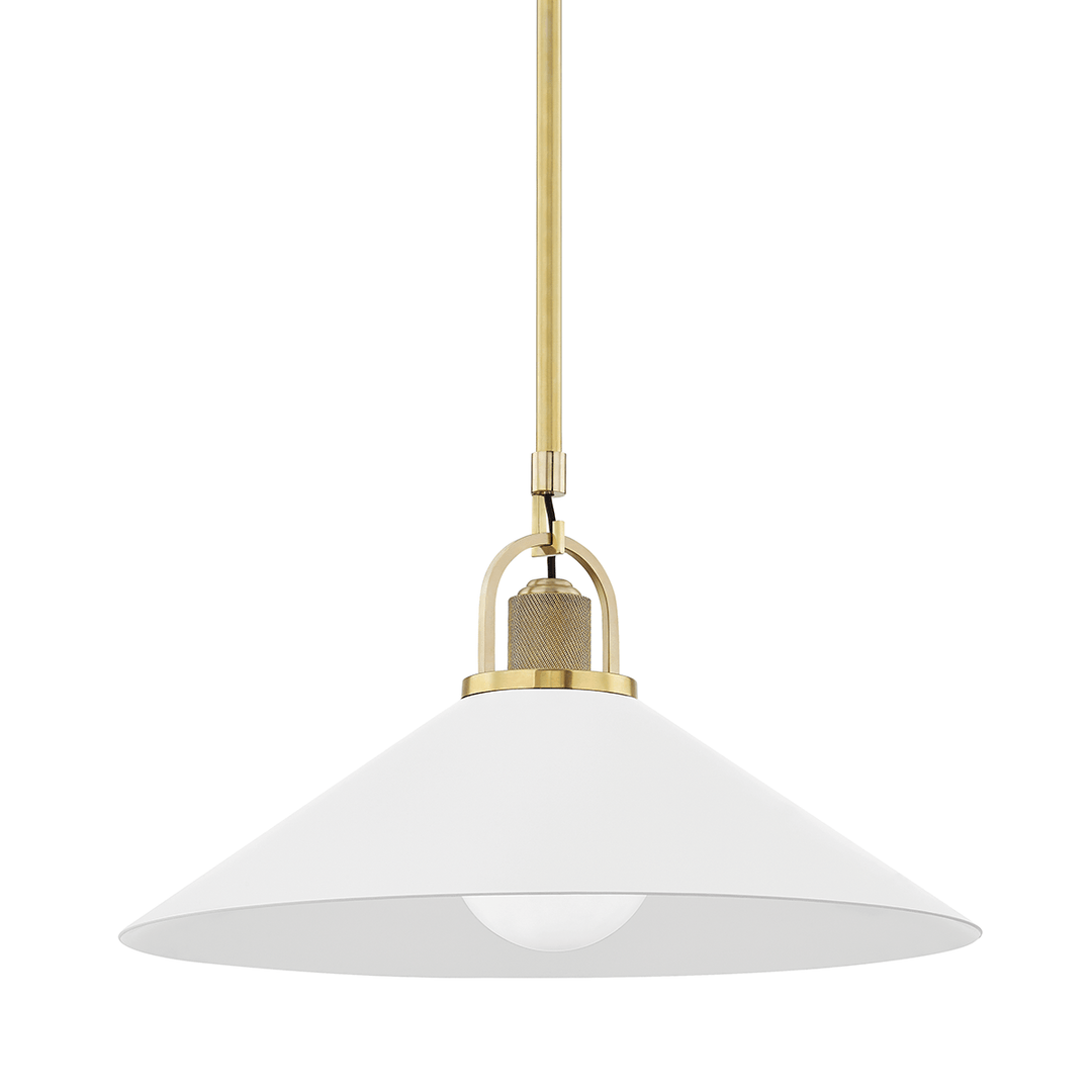 Hudson Valley Lighting Hudson Valley Lighting Syosset Pendant - Aged Brass & Soft Off White 2620-AGB/WH
