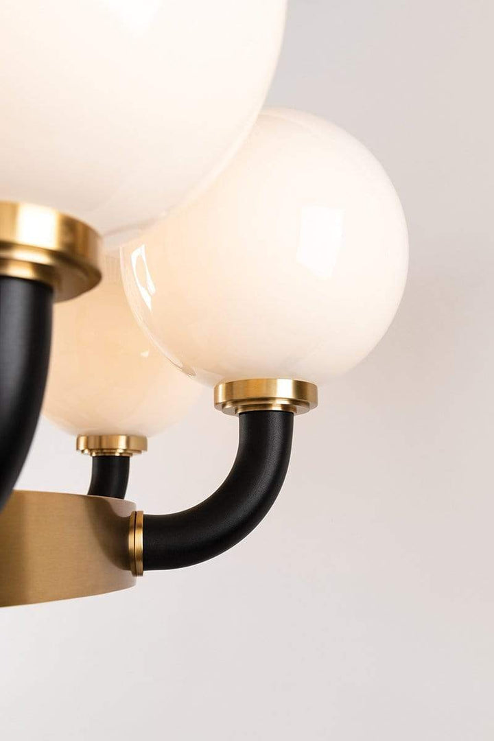 Hudson Valley Lighting Hudson Valley Lighting Werner 6-Bulb Pendant - Aged Brass & Black & Opal 3636-AGB/BK