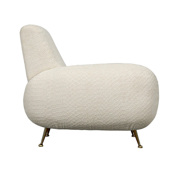 Heisler Chair - Off White Fabric with Antique Brass Legs