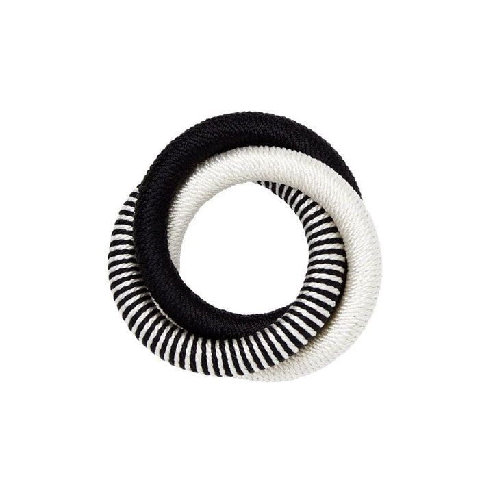 Mode Living Mode Living Malaga Napkin Rings Set of 4 - Black & White HH002047-BW