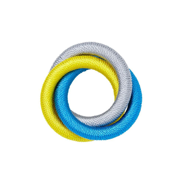 Mode Living Mode Living Malaga Napkin Rings Set of 4 - Gray, Blue, Yellow-Blue Stripe HH002047-GY
