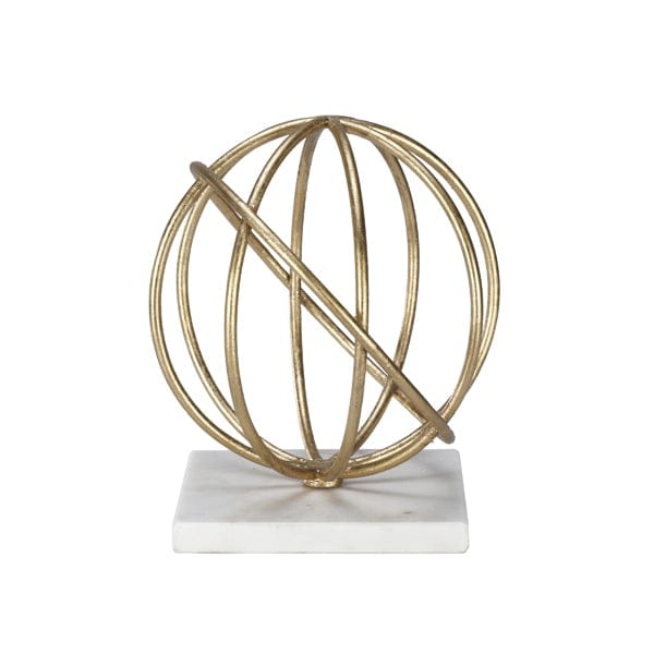 Worlds Away Worlds Away Quincy Sphere on White Marble Base - Gold Leaf QUINCY G