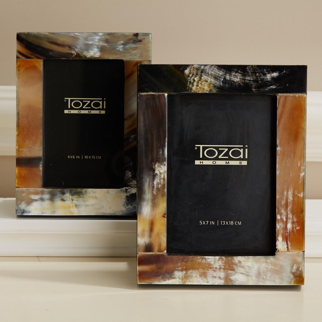 Tozai Home Tozai Home Bayard Set of 2 Natural Horn 4" x 6", 5" x 7" Frames ARU010-S2