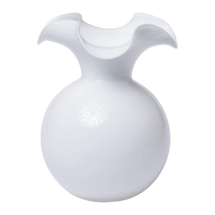 Vietri Vietri Hibiscus Glass White Fluted Vase - 3 Available Sizes