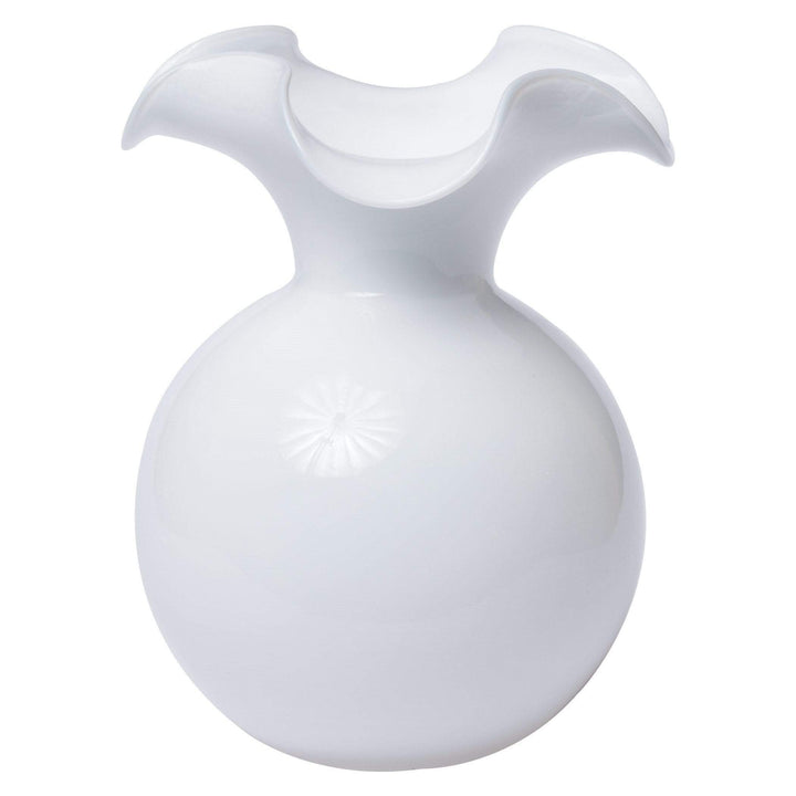 Vietri Vietri Hibiscus Glass White Fluted Vase - 3 Available Sizes