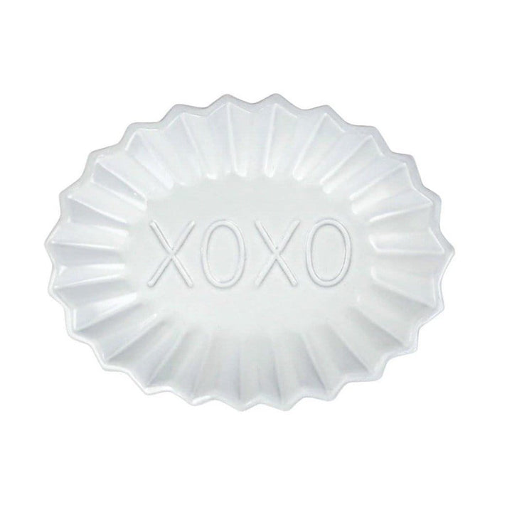 Vietri Vietri Incanto Pleated XOXO Plate - White INC-1194