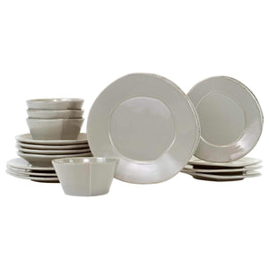 Vietri Vietri Lastra Sixteen-Piece Place Setting - Available in 6 Colors Gray LAS-2600GS-16