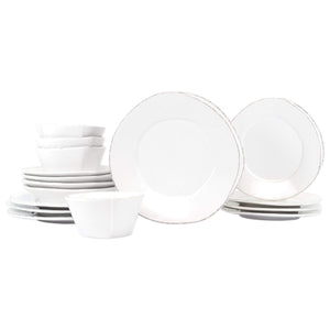 Vietri Vietri Lastra Sixteen-Piece Place Setting - Available in 6 Colors White LAS-2600WS-16N